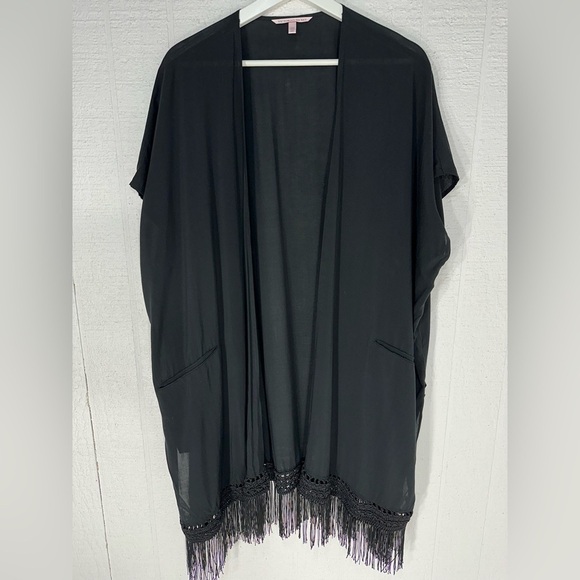 Victoria’s Secret fringe kimono open front cardigan size S - Picture 1 of 9